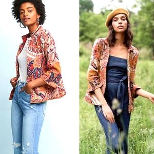 Moth Paisley Cardigan Sweater Jacket Knit Blazer XS - Anthropologie